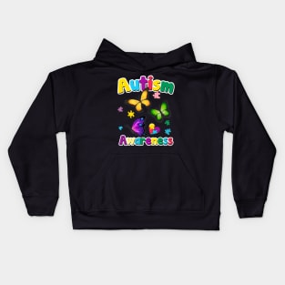 Autism Awareness Butterfly Puzzle Pieces Kids Hoodie